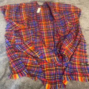Anthropologie- Do Everything in Love Vibrant Plaid Duster Nwt